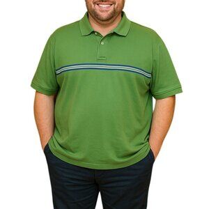 St Johns Mens Sizes XL Polo Shirt Bay Yarn Dye Pique Green Striped Casual